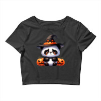 Halloween Day - Panda Cry With Pumpkin Crop Top | Artistshot