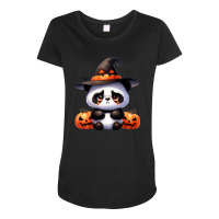 Halloween Day - Panda Cry With Pumpkin Maternity Scoop Neck T-shirt | Artistshot