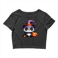 Halloween Day - Panda Cute With Pumpkin Witch Crop Top | Artistshot