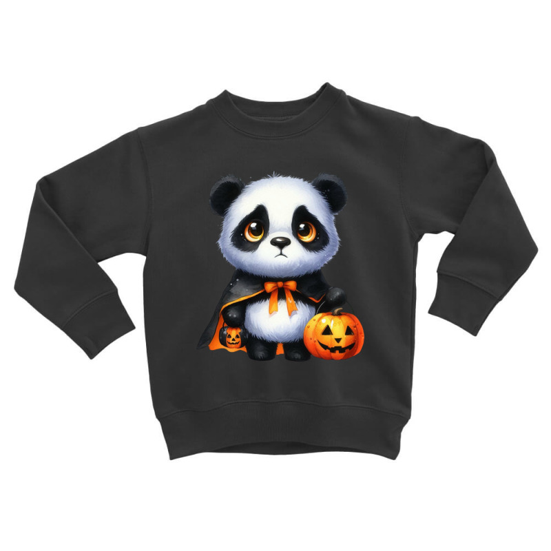 Halloween Day - Panda Cute With Pumpkin Toddler Sweatshirt by denbey | Artistshot