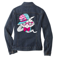 Usa Cat, Cats, Animal, Animals, American Flag Ladies Denim Jacket | Artistshot