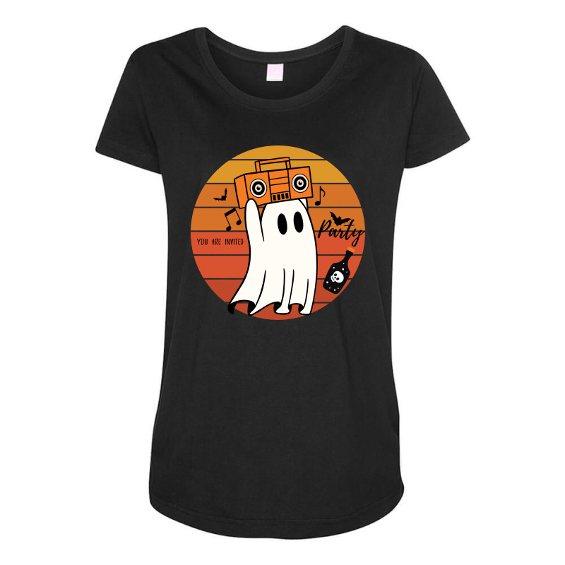 Halloween Party You Are Invited Retro Funny Ghost Maternity Scoop Neck T-shirt by spreadshirt.com/Wolf shop | Artistshot