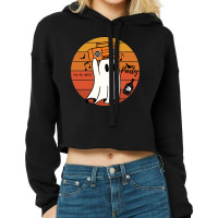 Halloween Party You Are Invited Retro Funny Ghost Cropped Hoodie | Artistshot