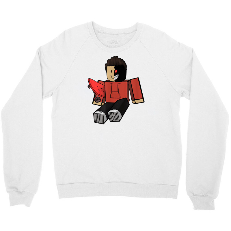 Happy Evil Skater Half Smile Skateboarder Novelty Crewneck Sweatshirt by llaphong | Artistshot