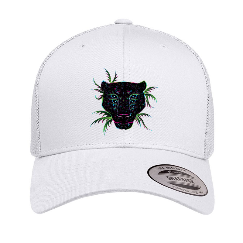 Psychedelic Ayahuasca Black Jaguar Spirit Shaman Animal Retro Trucker Cap by cm-arts | Artistshot