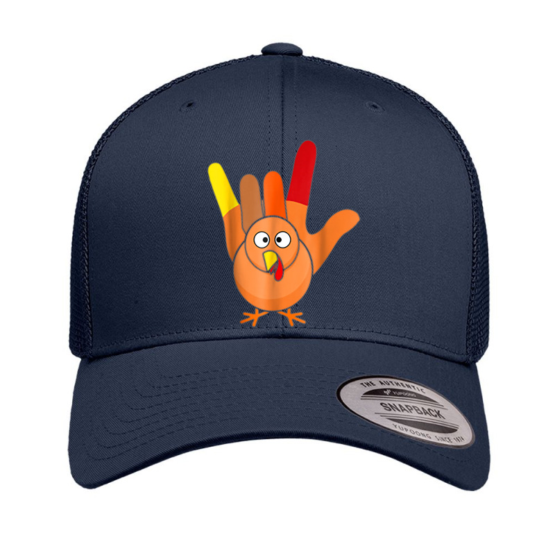 American Sign Language I Love You Thanksgiving Turkey T Shirt Retro Trucker Cap by hin | Artistshot