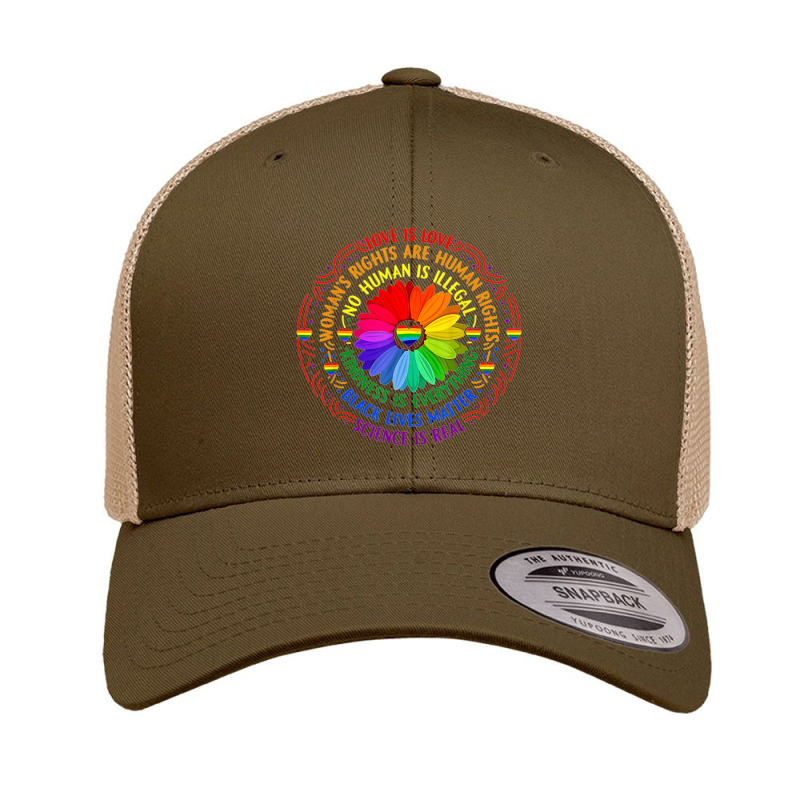 Rainbow Black Lives Matter Science Lgbt Pride Flower Retro Trucker Cap by cm-arts | Artistshot