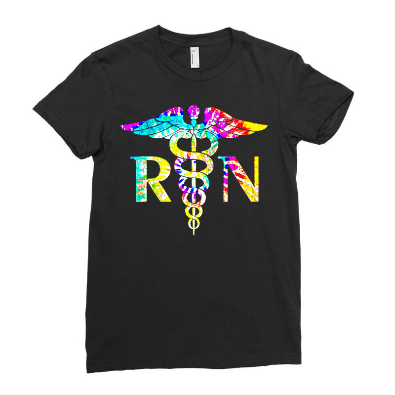 Nurse T  Shirt Lovely R N Registered Nurse Tie Dye T  Shirt Ladies Fitted T-shirt | Artistshot