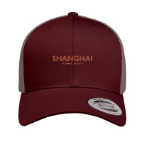 China City Coordinates   Shanghai Tank Top Retro Trucker Cap | Artistshot