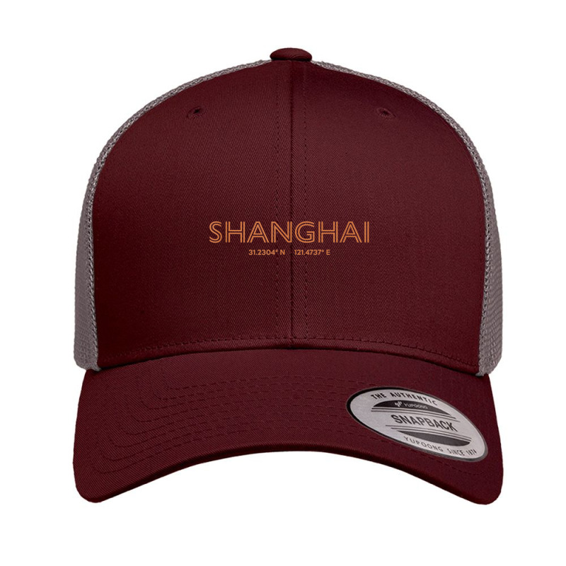 China City Coordinates   Shanghai Tank Top Retro Trucker Cap by cm-arts | Artistshot