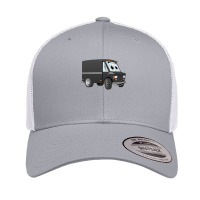 Black Mini Van Cartoon Retro Trucker Cap | Artistshot