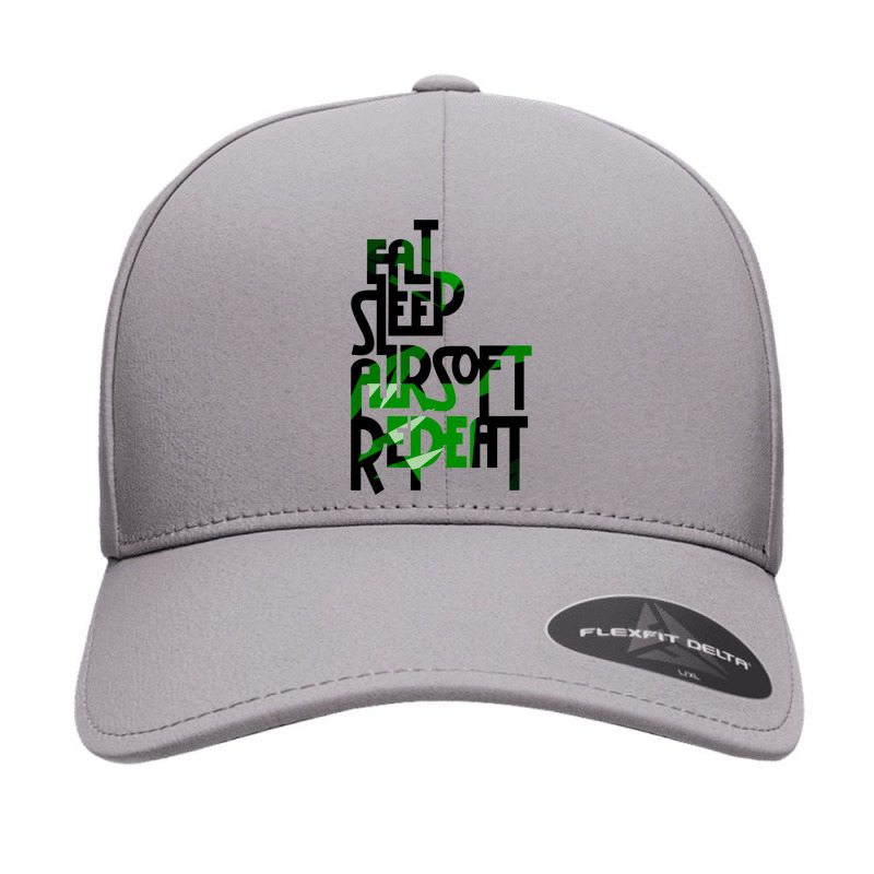 Eat.sleep. Airsoft. Repeat. - 1 - Green Camo Design - Morale Collectab Seamless Cap by cm-arts | Artistshot