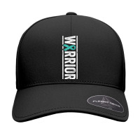 Spina Bifida Warrior   Sideways Teal Awareness Ribbon T Shirt Seamless Cap | Artistshot