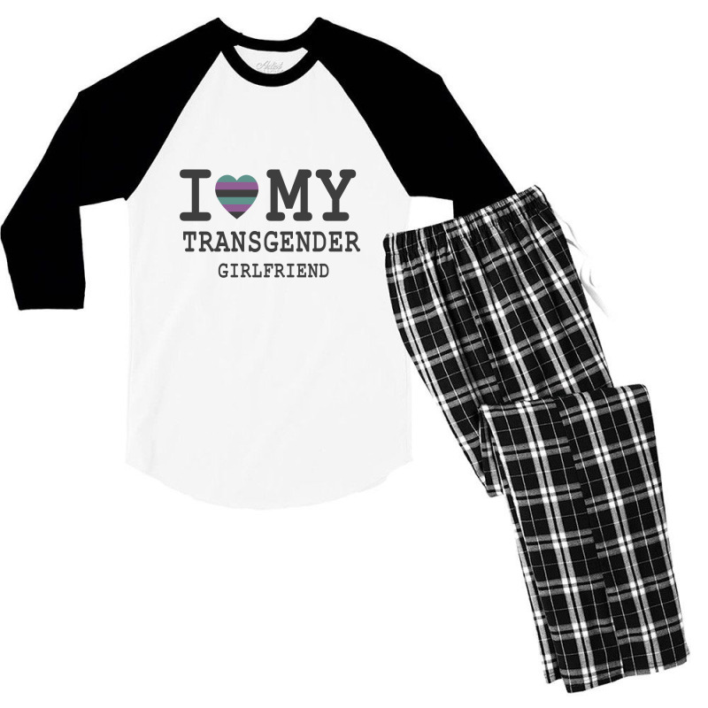 I Love My Transgender Girlfriend Lgbt Pride Gift   T Shirt Men's 3/4 Sleeve Pajama Set | Artistshot