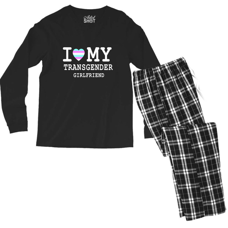 I Love My Transgender Girlfriend Lgbt Pride Gift T Shirt Classic T Shi Men's Long Sleeve Pajama Set | Artistshot