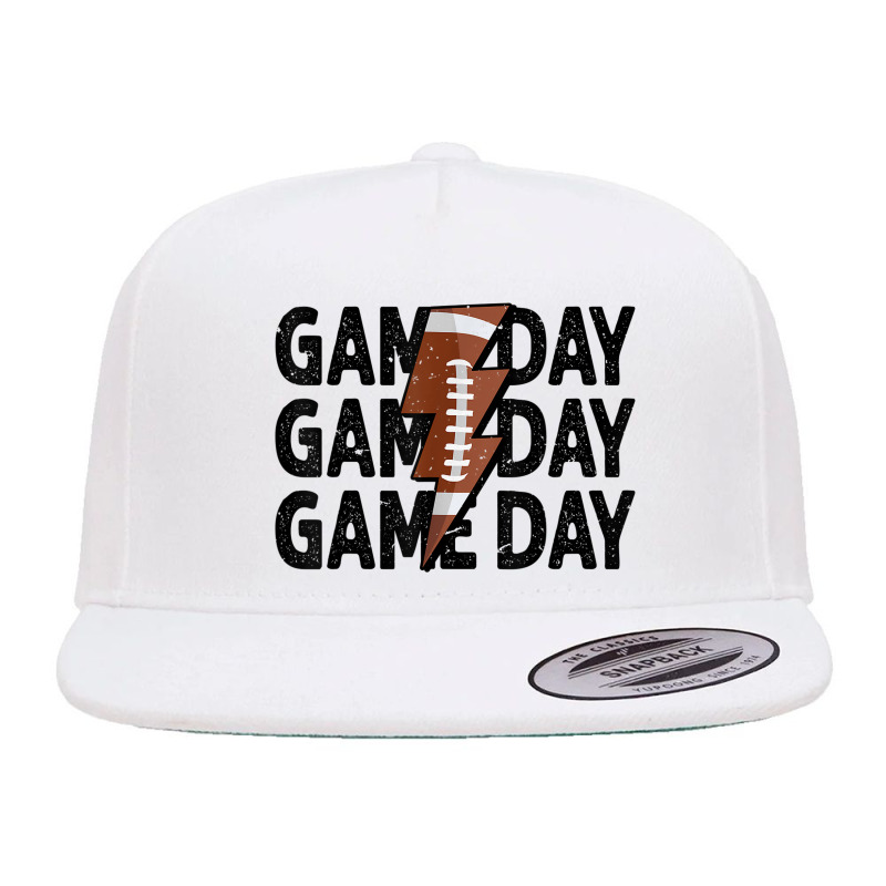 Vintage Game Day Football Lightning Bolt Funny Team Sport 5 panel snapback cap by Posh | Artistshot