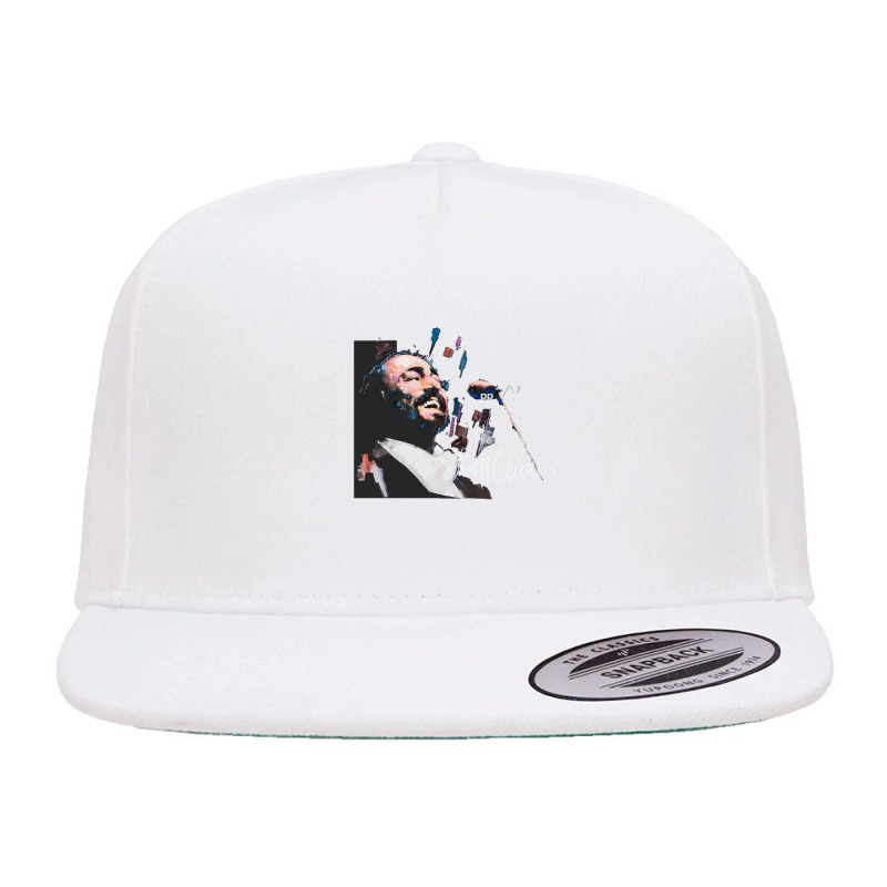 Original Portrait Of Luciano Pavarotti 5 Panel Snapback Cap | Artistshot