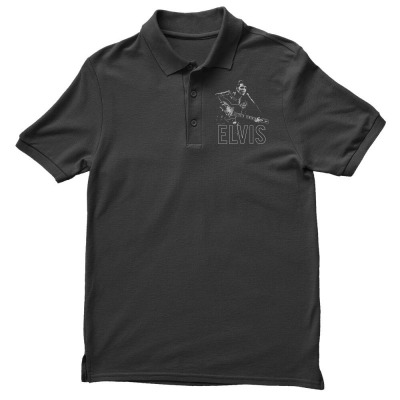 Elvis And Guitar Men's Polo Shirt Designed By Jacktees
