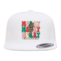 Merry Christmas Lightning Bolt Leopard Plaid Xmas Men Women 5 Panel Snapback Cap | Artistshot