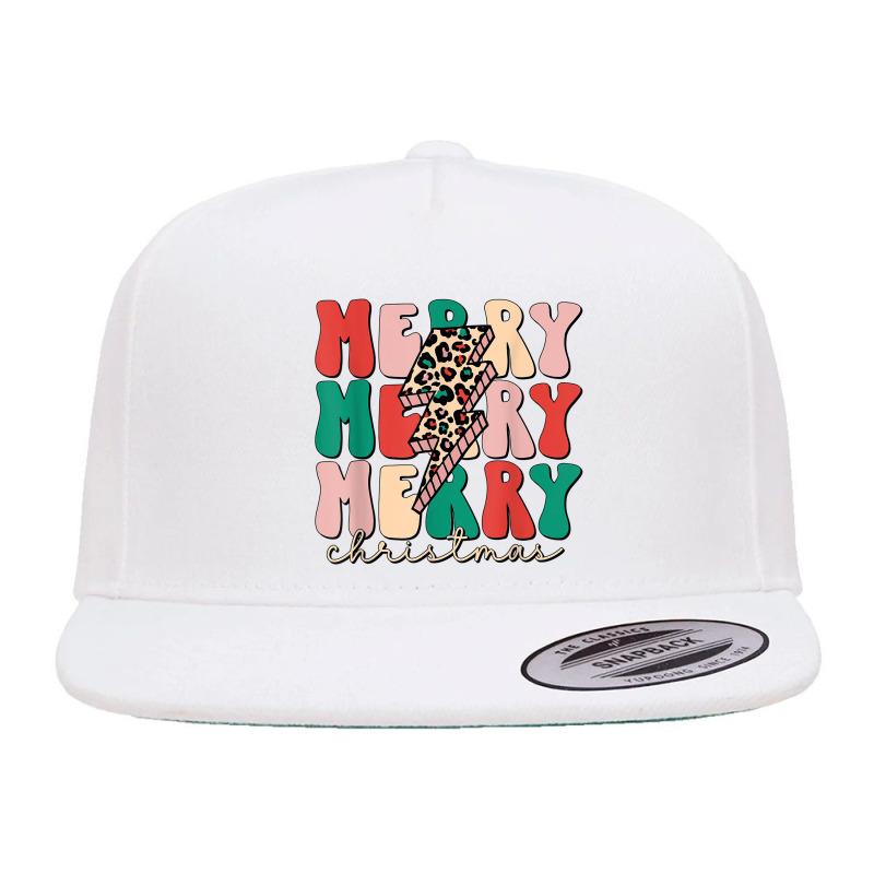 Merry Christmas Lightning Bolt Leopard Plaid Xmas Men Women 5 panel snapback cap by Fashzilla | Artistshot