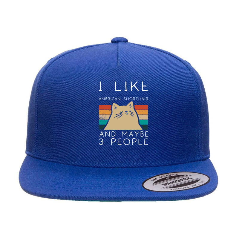 I Like American Shorthair And Maybe 3 People 5 panel snapback cap by FrankJohnson | Artistshot