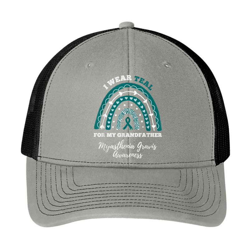 Rainbow I Wear Teal Grandfather Myasthenia Gravis Awareness Pa Trucker Cap | Artistshot