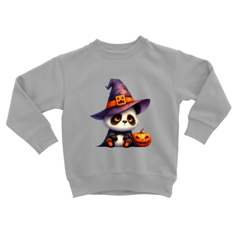 Panda Halloween Day Cute Pumpkin Toddler Sweatshirt by denbey | Artistshot