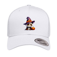 Panda Halloween Day Cute Pumpkin Retro Trucker Cap | Artistshot