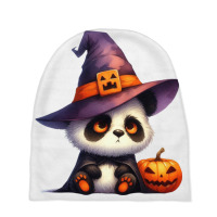 Panda Halloween Day Cute Pumpkin Baby Beanies | Artistshot