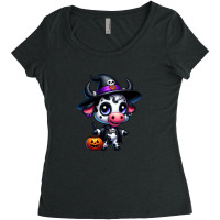 Smile Cows Pumpkin Skull - Halloween Day Women's Triblend Scoop T-shirt | Artistshot