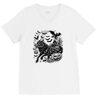 Wolf Halloween V-neck Tee | Artistshot