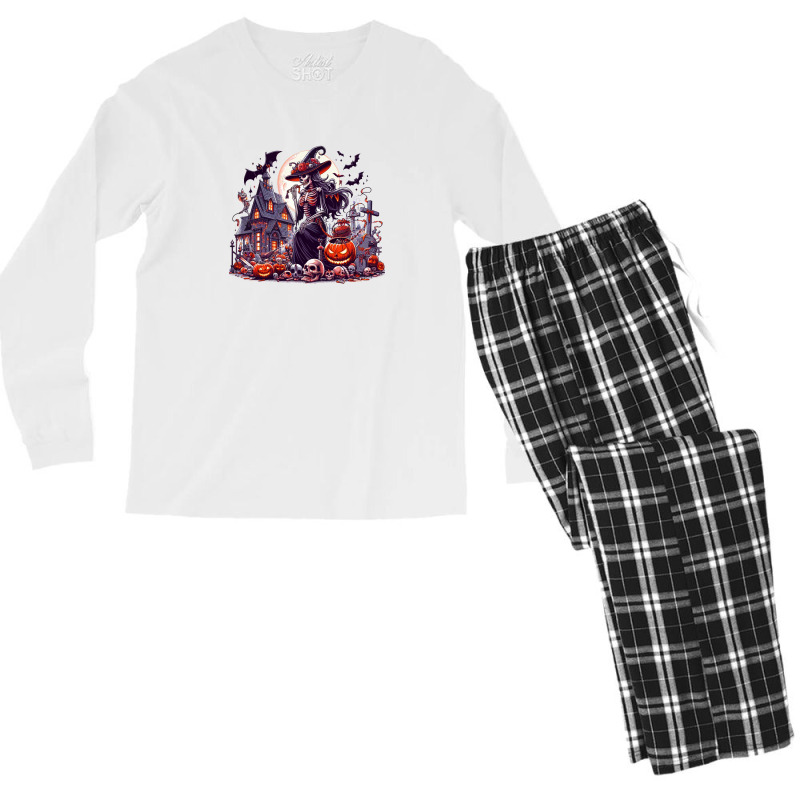 Women Skull Halloween Men's Long Sleeve Pajama Set | Artistshot