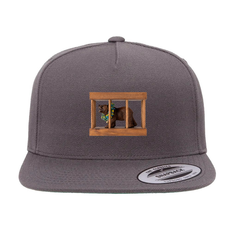 Bear In A Cage 5 panel snapback cap by JACOBMCCOLLUM | Artistshot