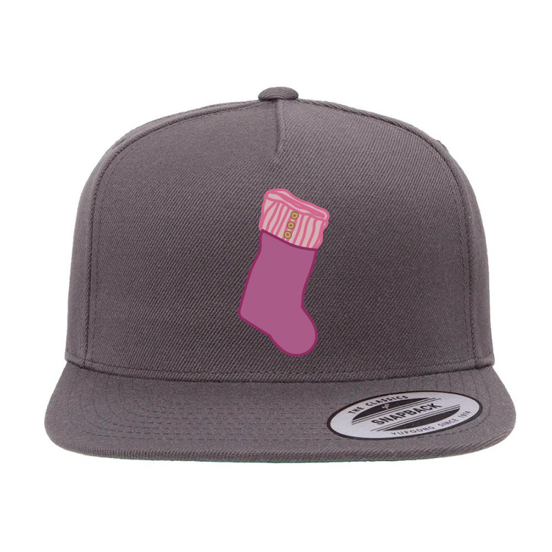 Pink Christmas Stocking 5 panel snapback cap by Bertrand Angulo | Artistshot