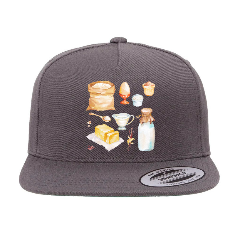 Baker Ingredients  Assorted Baking Ingredients 5 panel snapback cap by siapsantuy | Artistshot