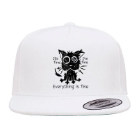 Everything Is Fine Funny Stressed Out Cat Graphic Tank Top 5 Panel Snapback Cap | Artistshot