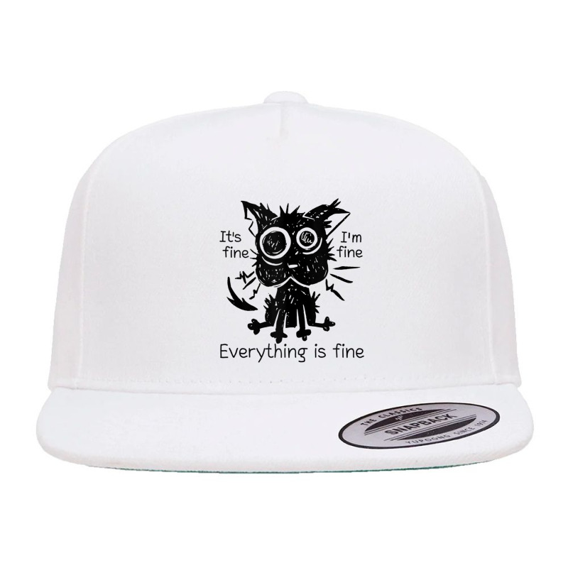 Everything Is Fine Funny Stressed Out Cat Graphic Tank Top 5 panel snapback cap by cm-arts | Artistshot