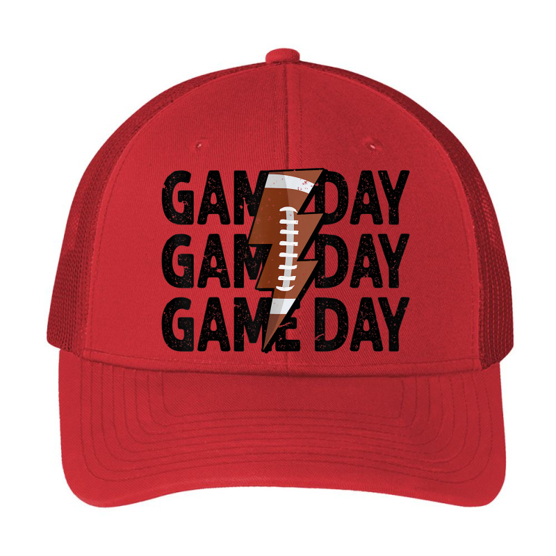 Vintage Game Day Football Lightning Bolt Funny Team Sport Pa Trucker Cap by Posh | Artistshot