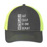 Eat Sleep K-pop Repeat Perfect Combination Music Shirt Essential Pa Trucker Cap | Artistshot