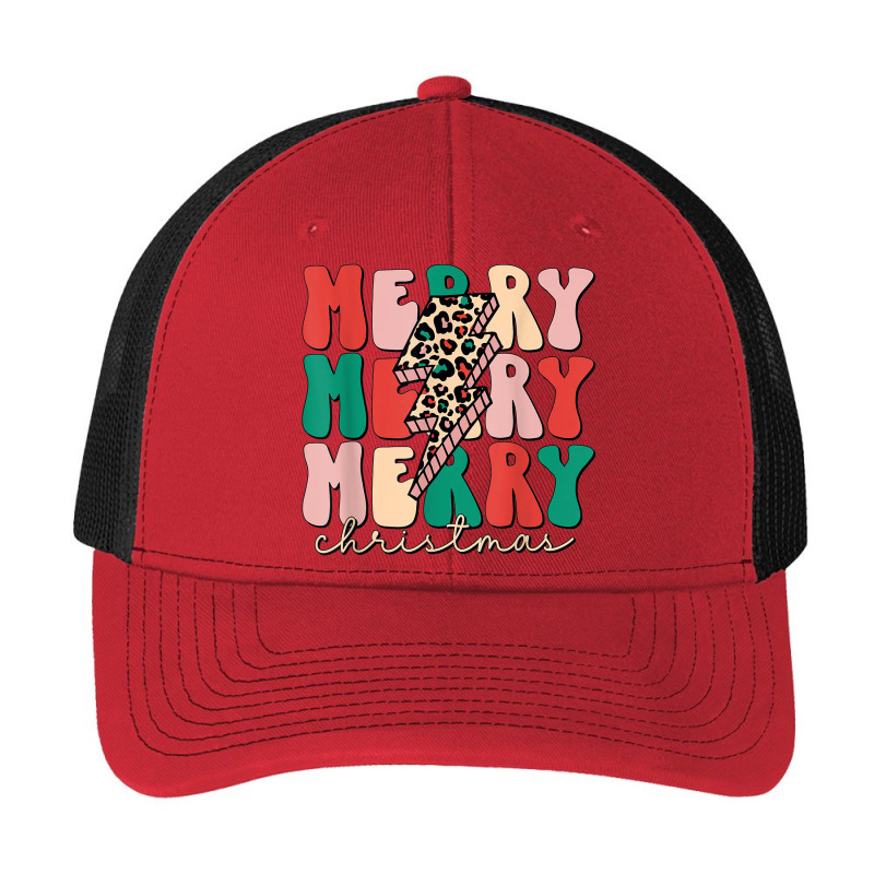 Merry Christmas Lightning Bolt Leopard Plaid Xmas Men Women Pa Trucker Cap by Fashzilla | Artistshot