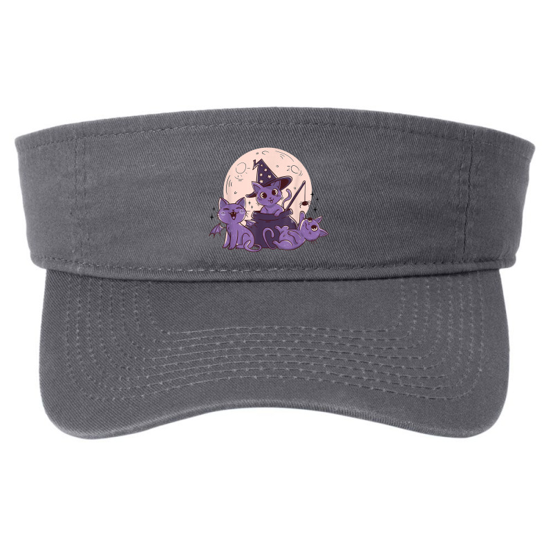 Cat O Ween Cute Halloween Kitten Witches Cats Spiders Scary Fashion Visor | Artistshot