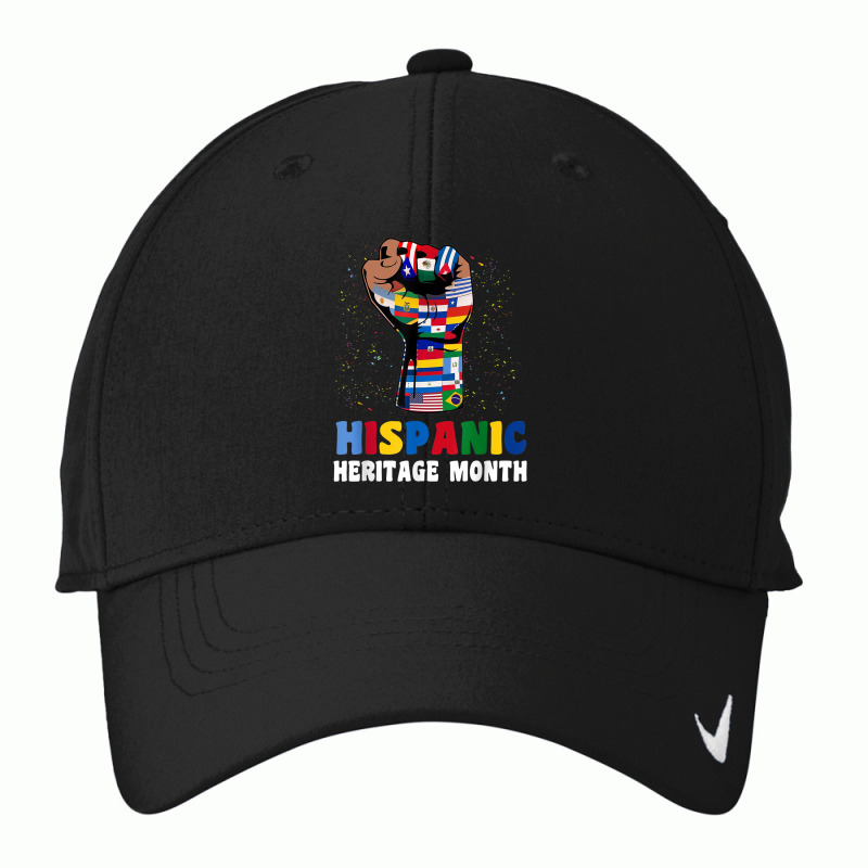 Hispanic Heritage Month Colorful Countries Flags Latinx Hand Nike Dri-FIT Cap by Sombre | Artistshot