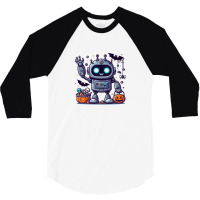 Cute Robot Halloween 3/4 Sleeve Shirt | Artistshot