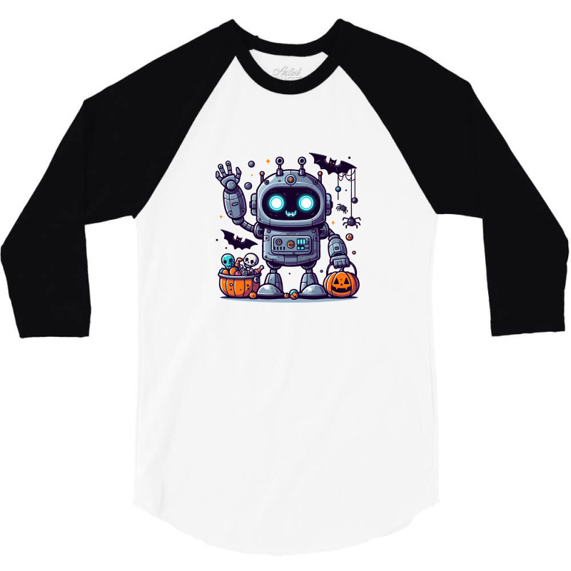 Cute Robot Halloween 3/4 Sleeve Shirt | Artistshot