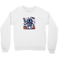 Cute Robot Halloween Crewneck Sweatshirt | Artistshot