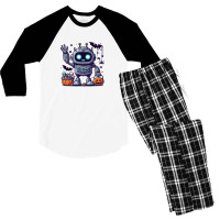 Cute Robot Halloween Men's 3/4 Sleeve Pajama Set | Artistshot