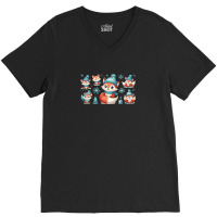 Happy Fox V-neck Tee | Artistshot