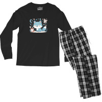 Blue Fox Cute Men's Long Sleeve Pajama Set | Artistshot