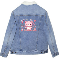 Pink Bear Unisex Sherpa-lined Denim Jacket | Artistshot