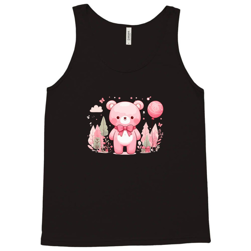 Bear Pink Cute Tank Top | Artistshot